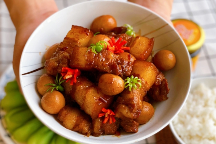 Caramelized pork and eggs